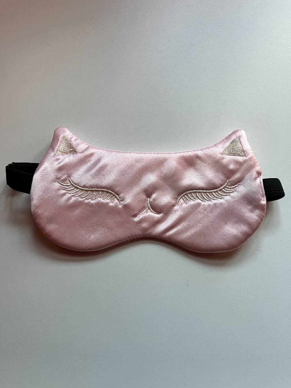 Cute Pink Silk Cat Sleep Mask